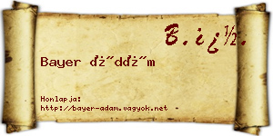Bayer Ádám névjegykártya