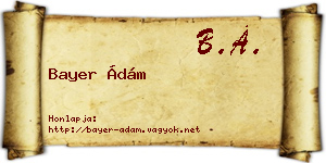 Bayer Ádám névjegykártya